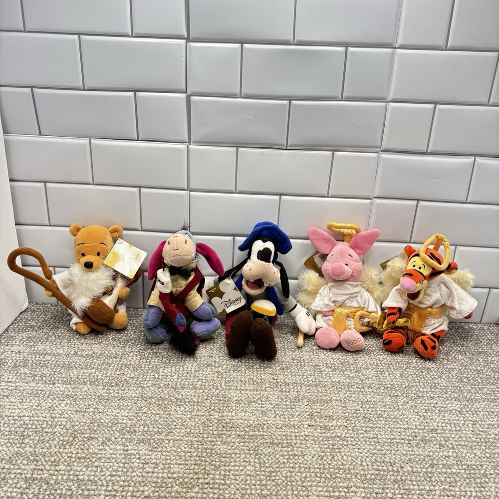 Winnie Pooh Tigger Eeyore Disney Christmas Plush Early 2000s Vtg Collectibles H9